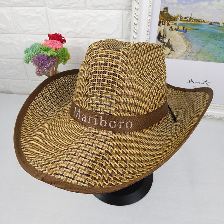 summer hat paper straw hat Men s Sun Shading Outdoor Straw Hat Unisex Summer Sun Protection Beach Hat Jazz Cap Cowboy Hat 56-59CM