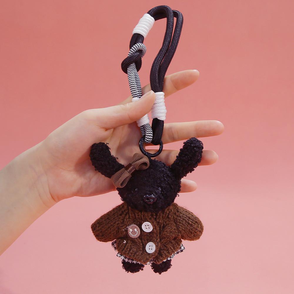 Plush Bear Keychain With Polyester Fiber Soft Toy For Bag Decoration And Gift