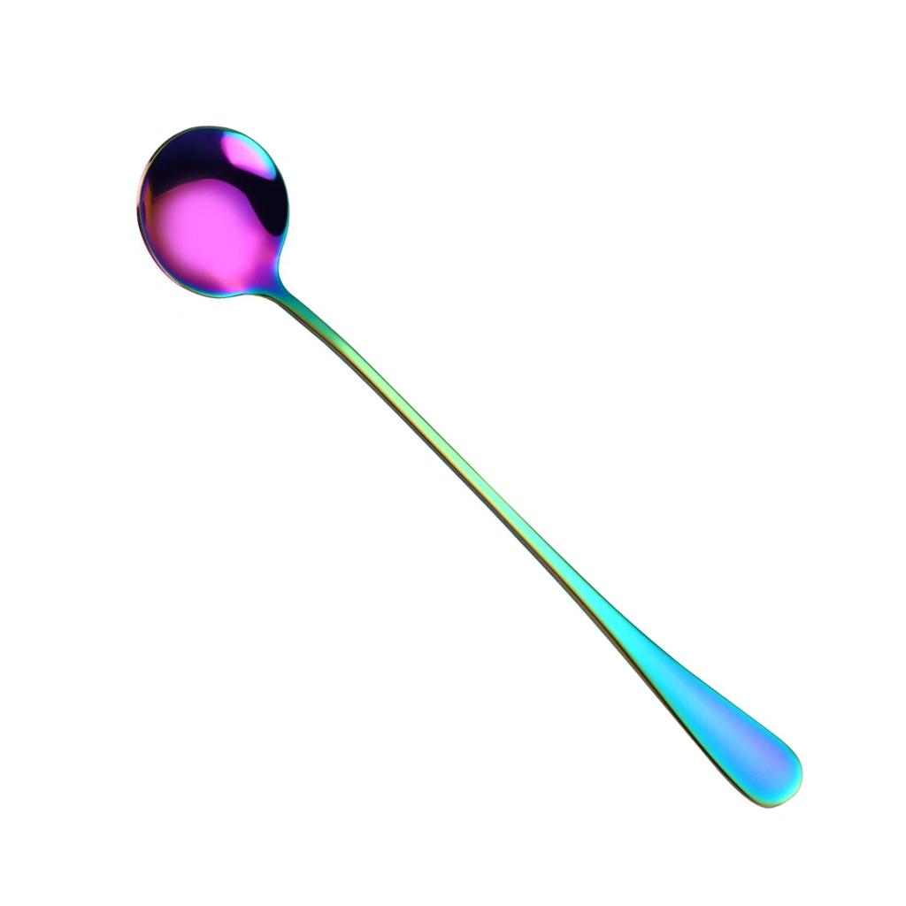 Kitchen Solid Color Stainless Steel Coffee Spoon With Long Handle Scoops Dessert Tea Spoon Accessories Tableware Supplies Tools