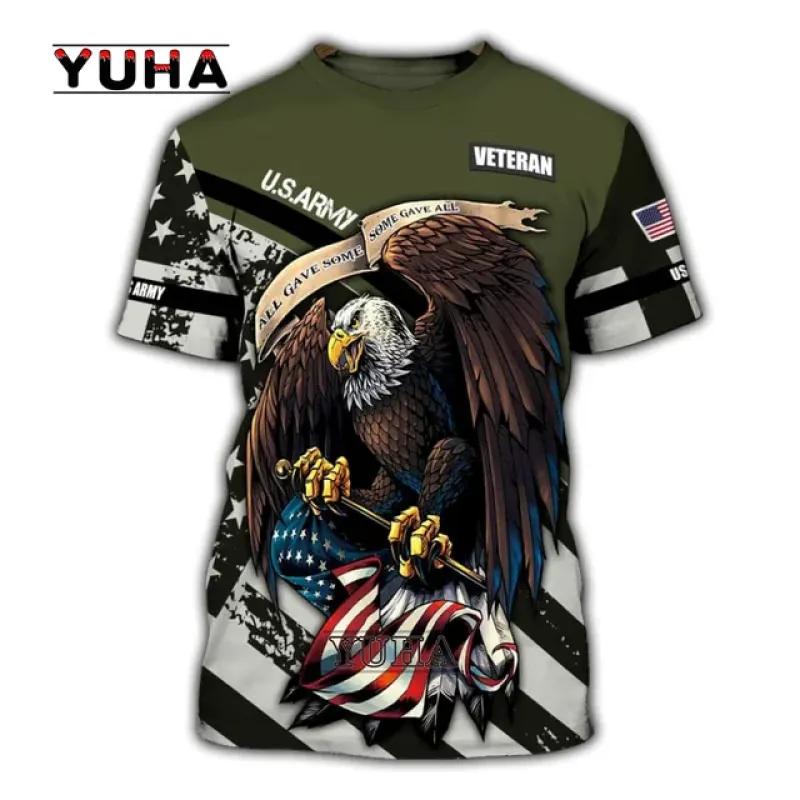 Nejnovější sada US Marine Corps Soldier Camo 3D Harajuku potisk Outdoorové sporty Volný Pánské Pohodlné Ležérní Módní Tričko Top