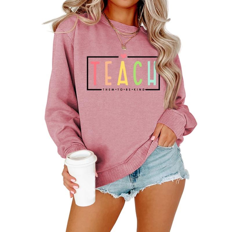 Women S Casual Teach Them To Be Kind Print Hoodie