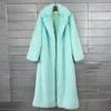 Womens Faux Fur Coat Thick Longline Blazer Collar Winter Streetwear Outerwear