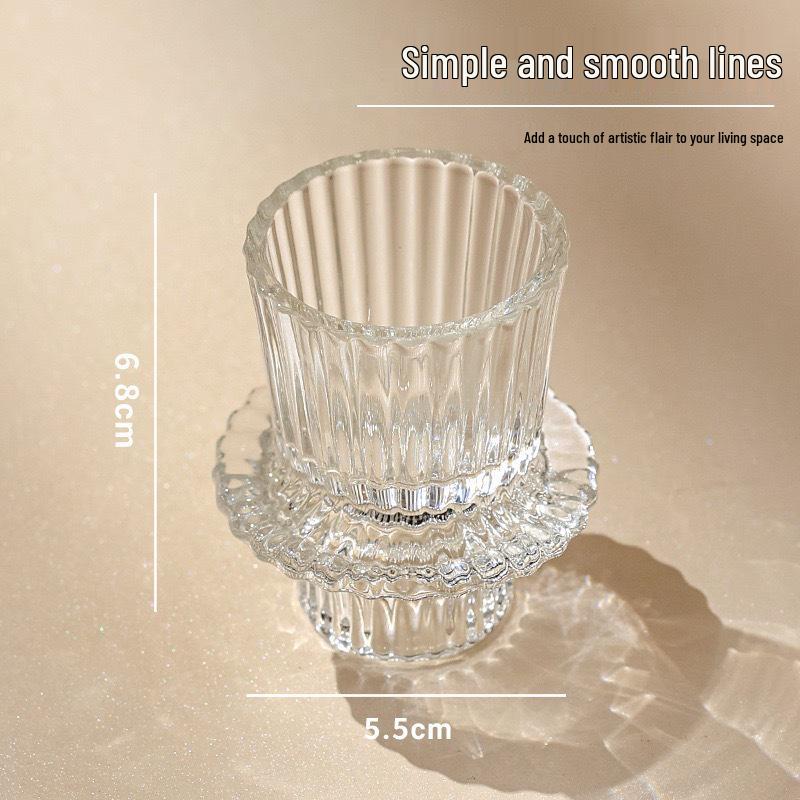 European Vertical Stripe Candle Holder for Romantic Dinners