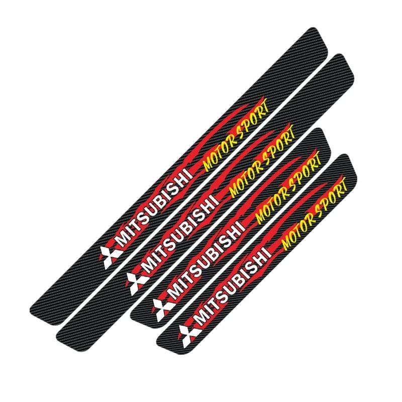 Kohlefaser für Mitsubishi Eclipse Lancer Ralliart Outlander ASX L200 Mirage Pajero Auto Front Heck Türschwellen Schutzaufkleber