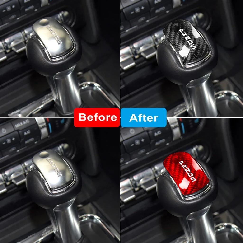 For Ford Mustang 2015 2016 2017 2018 2019 2020 2026 2026 2026 Car Gear Shift Knob Cover Head Trim Accessories Carbon Fiber