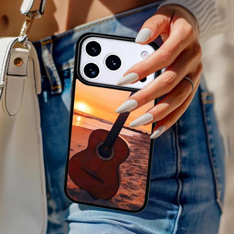 Rustic-Sepia-Guitar Phone Case For iPhone 17 Air 14 15 13 12 Max Cover For Apple 16e 11 Pro Max Plus Coque