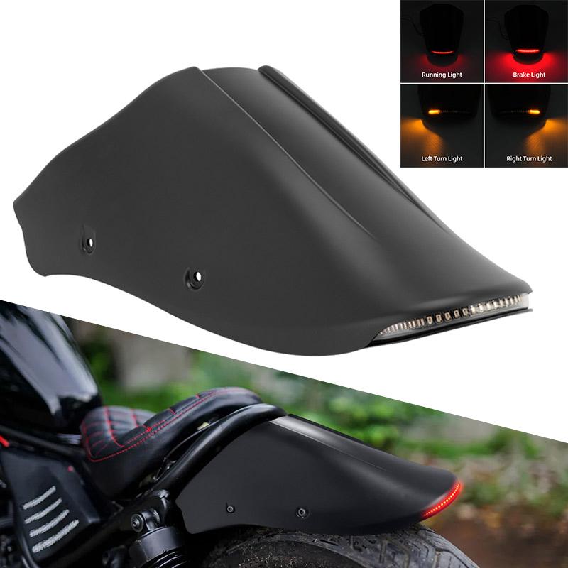 Matte Black Motorcycle Accessories Rear Fender LED Turn Light Mudguard Fairing For Honda Rebel CMX300 CMX500 2017-2023 чёрный