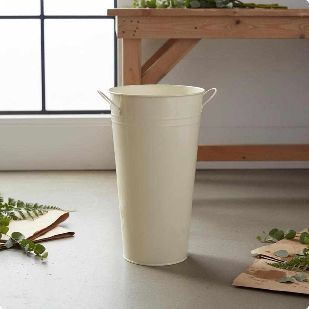 Secchio Fiori Ferro Manici Doppi Vaso Metallo Fiori Secchi Manico Doppio per Matrimonio 20CM