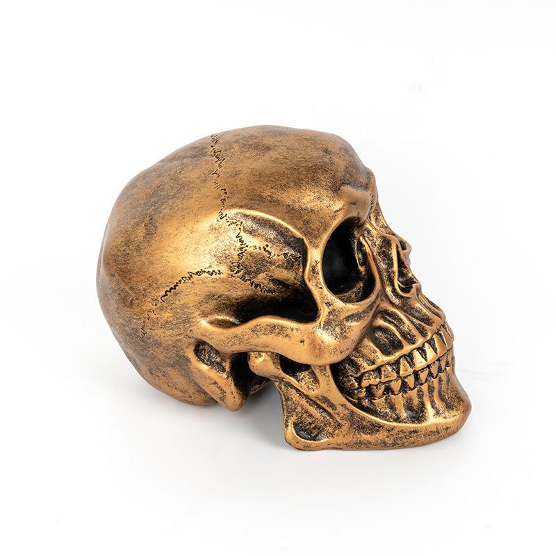 Medical Model Resin Halloween Prop Home Decoration Antique Bronze Animal Skull