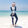 Womens UV Protection Long Sleeve Skirted Two Piece Swimwear Snorkeling Surfing Swimming