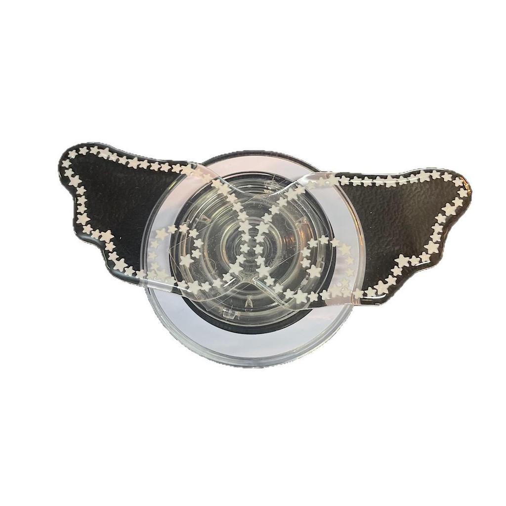 Adorable Black & White Star Wing Magnetic Phone Stand for Desktop