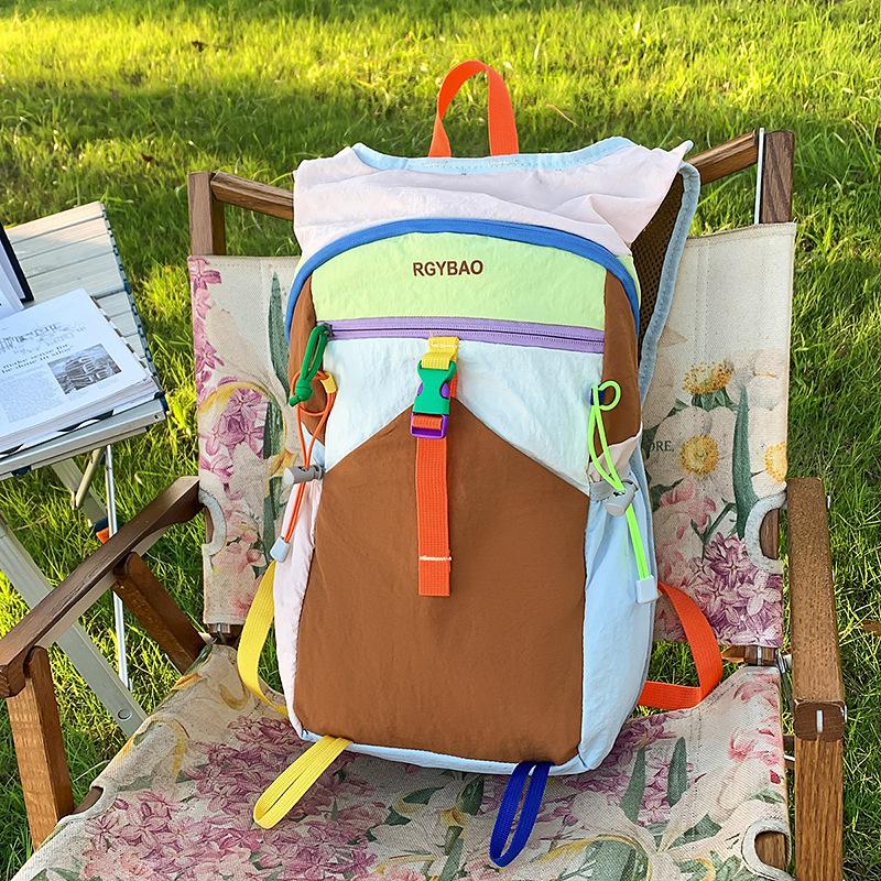 

Школьный рюкзак новый высокая ценность свежий контрастный сращенный рюкзак для пары легкий для путешествий большая вместимость рюкзак