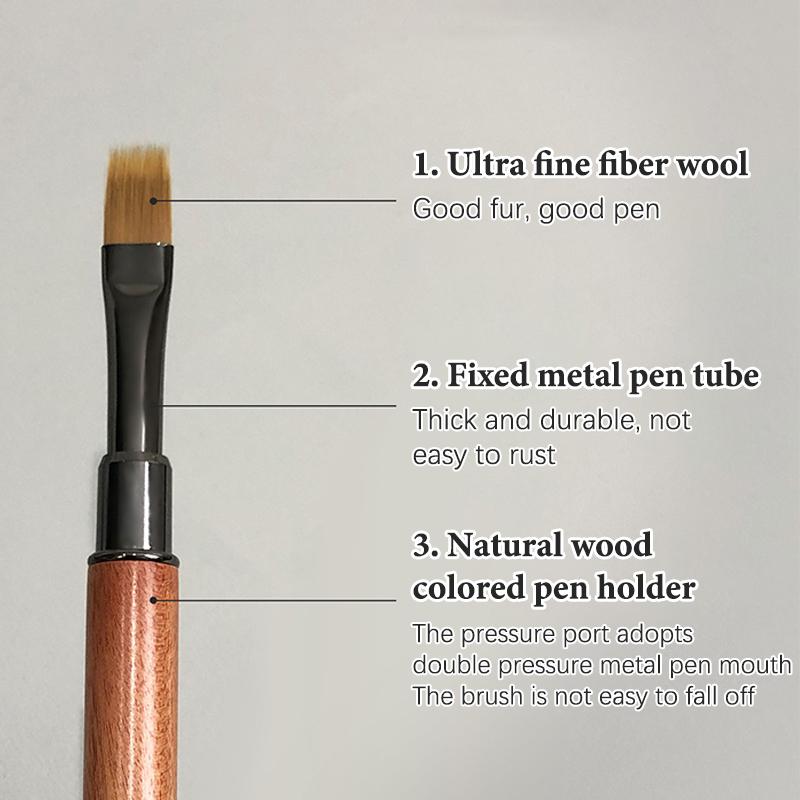 Gradient Nail Art Brush Sandalwood Nail Ombre Pen Diy Uv Gel Brushes Painting Drawing Flowers Nails Brush Manicure Tools