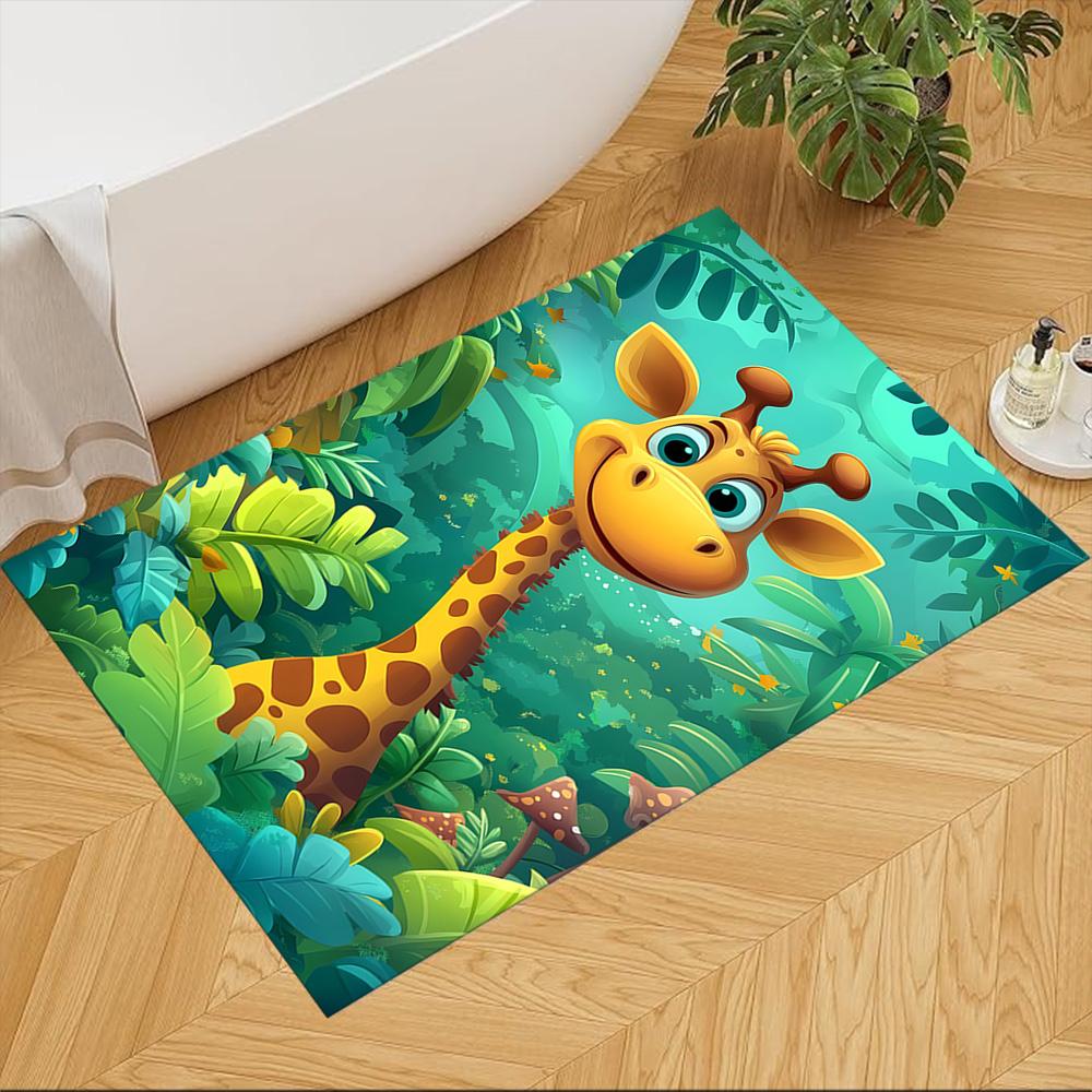 Jungle Giraffe Adventure Non-Slip Home Carpet Design for Office Decor Living Room Bedroom Gift