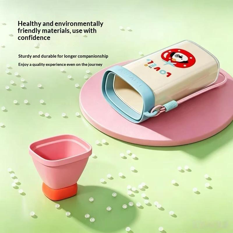 3 In 1 Plastic Toothbrush Cup Large Capacity Cartoon Print Portable Toothpaste Storage Case for Travel Trips