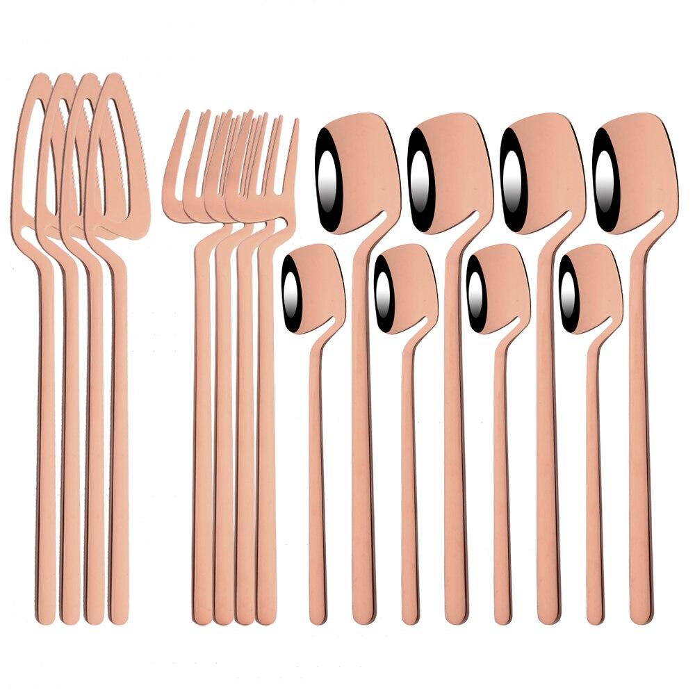 16Pcs Rainbow Color Dinnerware Flatware Cutlery Set Dinner Forks Knives Coffee Tea Spoons Stainless Steel Tableware Dinner Set
