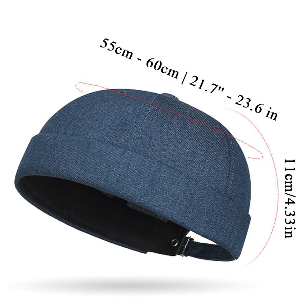 New Denim Docker Caps Summer Brimless Hat solid Color Sailor Cap Retro Men Adjustable Beanie Hats Unisex Streetwear Hip Hop Hat