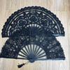 Hollow Ribs Vintage Lace Hand Fan Tassel Pendant Dance Handheld  Fan  Photo Props