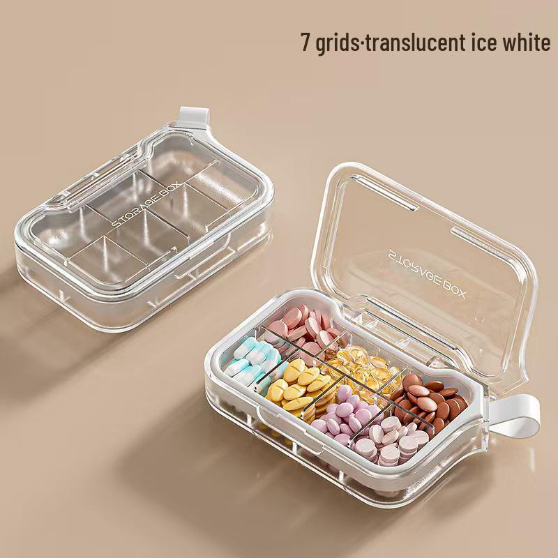 7-Compartment Portable Pill Box for Weekly Medication, 3 Meals a Day, Compact Carry-On Storage