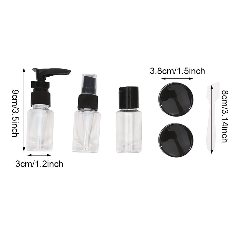 30ml Travel Cosmetics Dispensing Bottle Portable Leak Proof Refillable Containers Set for Toiletries Liquid & Creams