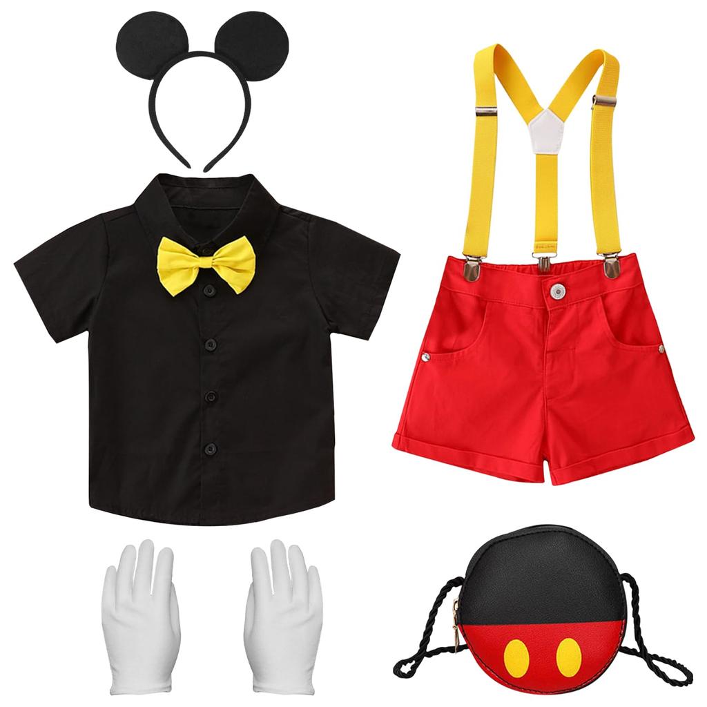 Mouse Costume for Baby Pretend Fancy Amusement Shirt Bib Pants Hair Accessory Bag Luxury Short Sleeves [Formemory] Kids, Cosplay, Clothes, Play, Kids,
