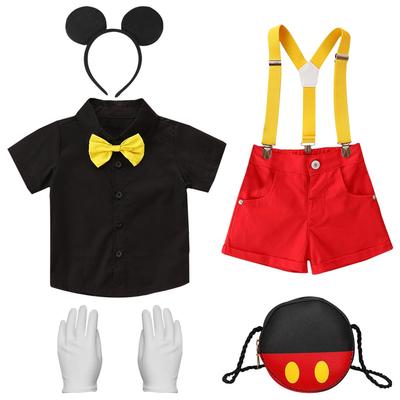 Fantasia de Rato Formemory, Cosplay Infantil, Roupa de Bebê, Halloween, Natal, Fofa, Presente de Parque de Diversões, Conjunto Deluxe de 5 Peças (Camisa, Calças de Babador, Cabelo