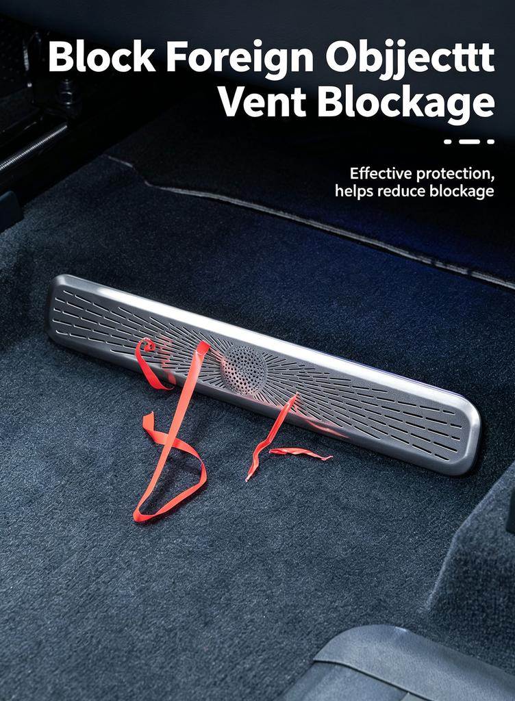 For ZEEKR 9X Seat Under Air Outlet Mask Air Conditioning Anti-Clog Anti-Dust Cover Stainless Steel Interior Accessories