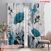 2pcs,2D Plane Printing Creative Curtains Butterfly Bloom Versatile Durable Polyester (without Rod) Decorations For Home Perfect