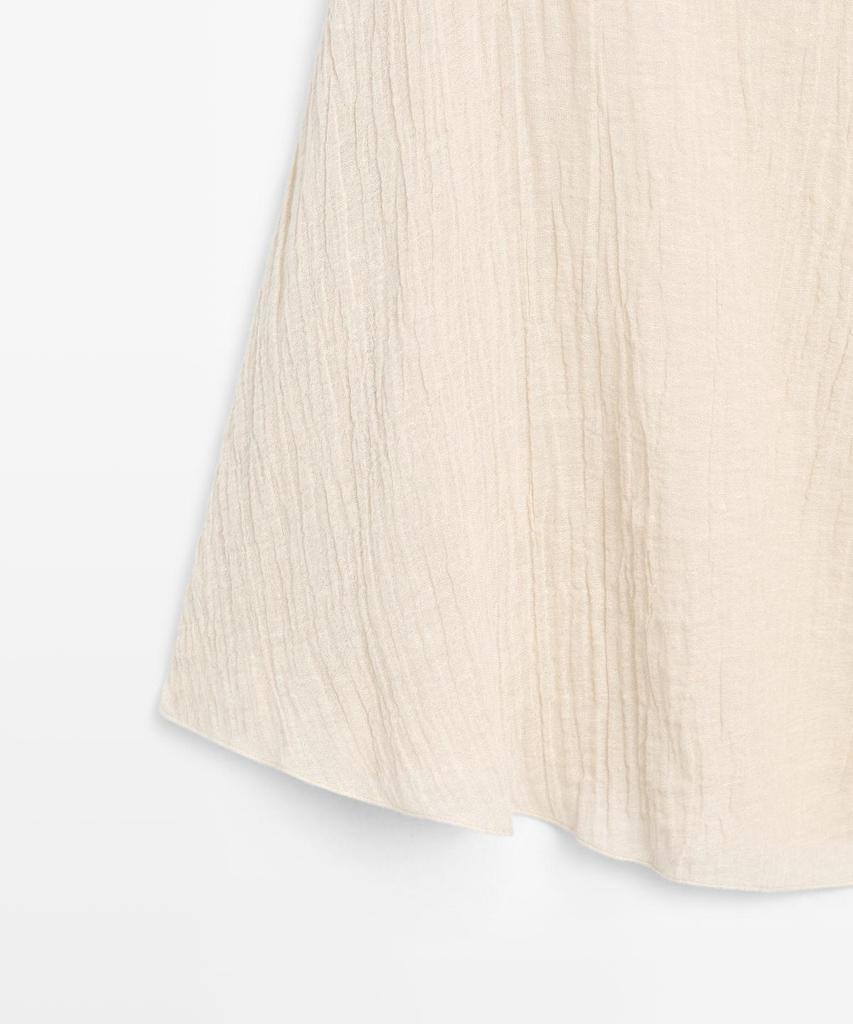 Masimodutti Total Look Linen Blend Asymmetrical Top