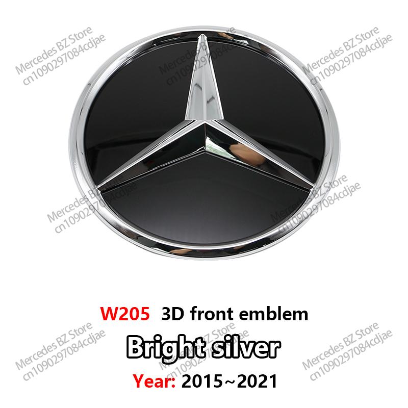 VRF2 Car Front Grille Emblem Star Badge Logo Chrome black Silver 3D Mirror Grid For For Mercedes Benz W205 W204 W213 W253 C300