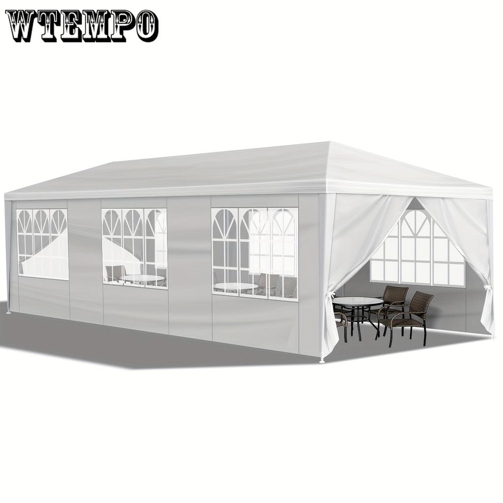 10'x30' Spacious Outdoor Party Tent - Waterproof Canopy, 8 Removable Sidewalls, Perfect for Patio, Wedding, Gazebo, Backyard Events and Gatherings