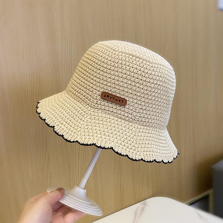 

French Retro Pearl Flower Fisherman Hat for Women Elegant Summer Fashion Outdoor Sun Visor Basin Cap Adult size (54-56cm)
