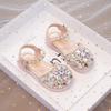 Girls shoes children's princess bag head sandals 2025 new spring and summer models little girl baby crystal big children soft sole