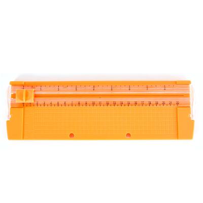 Cortador de Papel A4 Escala Precisa Portátil Naranja Cortador de Papel Pequeño con Guía Móvil para Escuela