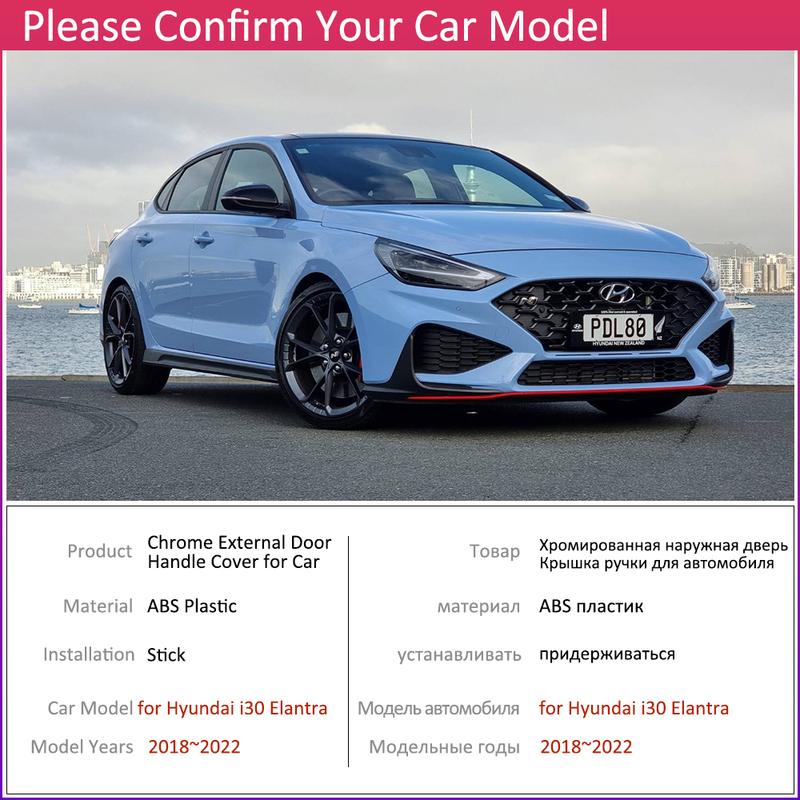 Carbon Black Fiber Door Handle Cover for Hyundai i30 Elantra GT PD i30N 2018~  Cap Set Catch Trim Car Sticker Accessorie