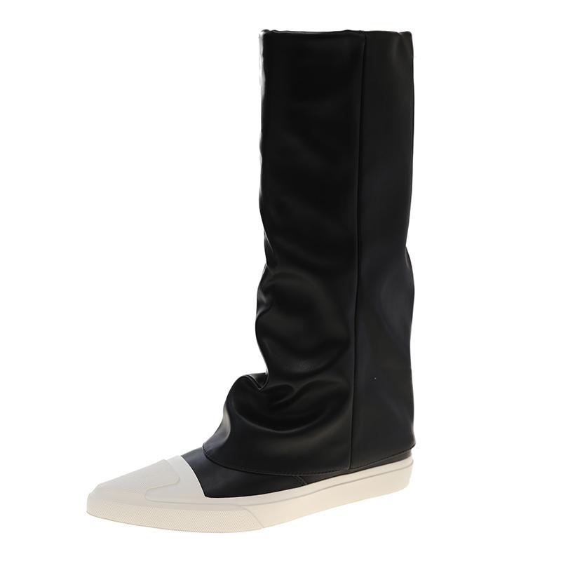 Pointed Toe Women High Boots Leather Fashion Winter Shoes New Brand 2025 Trend Knee High Gladiator New Motorcycle Botas De Mujer