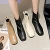 2025 Autumn/Winter New Square Zipper Women's Retro Short Boots with Middle Heel and Ankle Fashion Elastic Socks Women's Boots