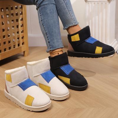 Fashion Cotton Shoes Women's Winter Boots 2024 New Snow Boots Women's Velvet Thickened Warm Flat Short Boots Women's Non-slip