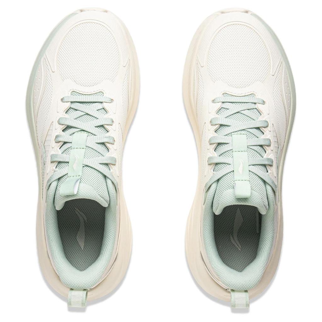 New LiNing Ride Waves V2 Slip Resistant Cushioning Abrasion Resistant Lightweight Low Top Running Shoes Women's Mist White ARSV104-3