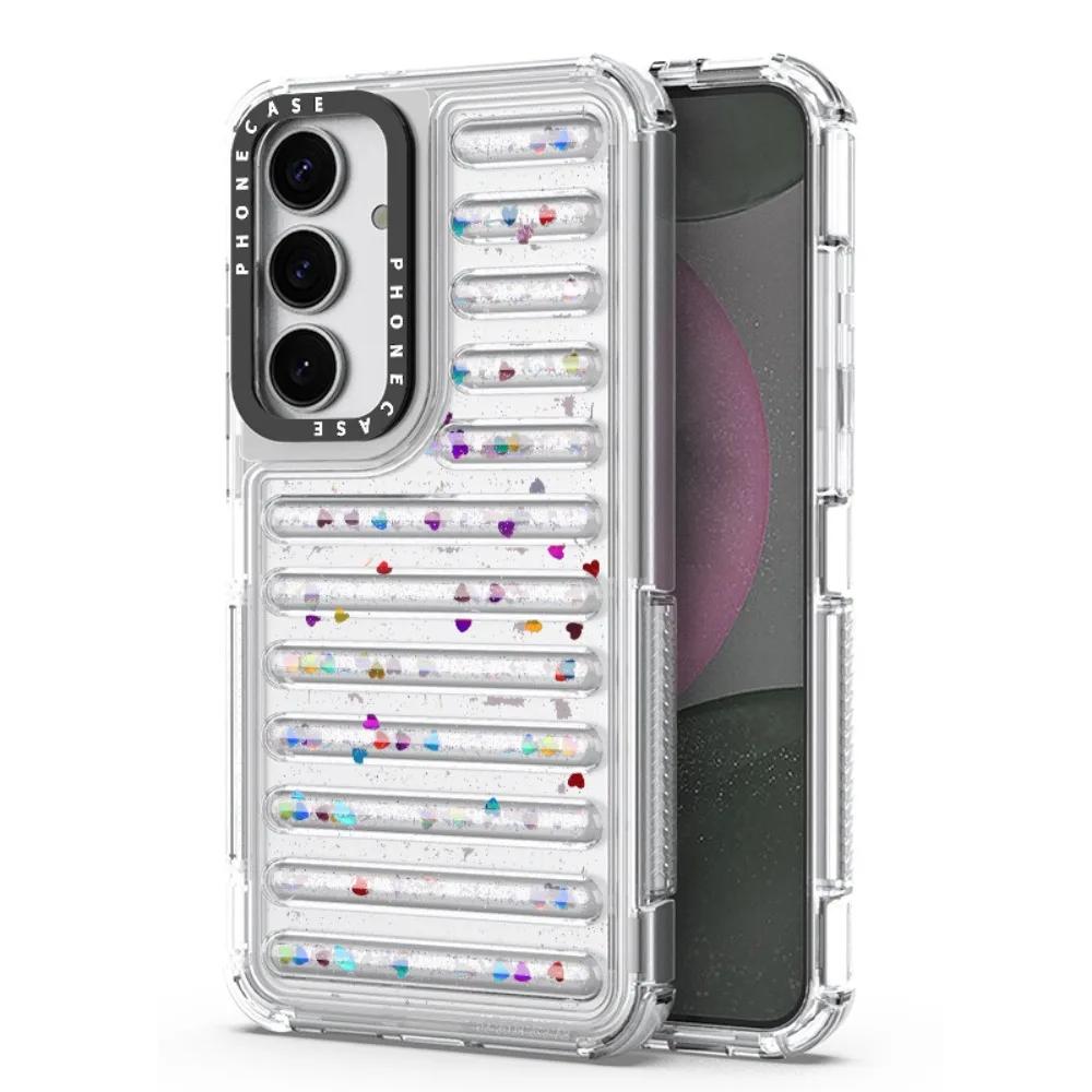 

Прозрачный пластиковый жесткий чехол для телефона Samsung Galaxy S25 Ultra S25 Plus Capsule Glitter Powder Clear Protective Cover Galaxy S25 Ultra