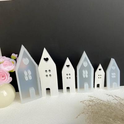 House Modeling Mold Silicone Candle Lamp Center House Concrete Mold Casting Mold DIY Gypsum Home Decoration Resin Mold