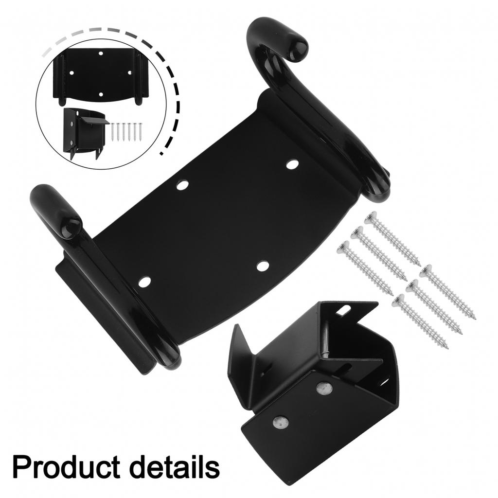 Heavy Duty Steel Wheelbarrow Hook Set with Protective Silicone Pads Black