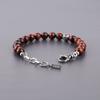 8mm Red Tiger Eye Lucky Charm Bracelet [COAI] Fleur-de-lis