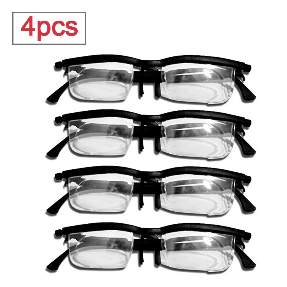Dial Adjustable Glasses Variable Focus for Computer Reading Distance Vision Eyeglass Unisex Variable Focus Black Frame Glasses