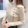 2026 Women's INS Style High Neck Buttoned Knit Sweater Cardigan