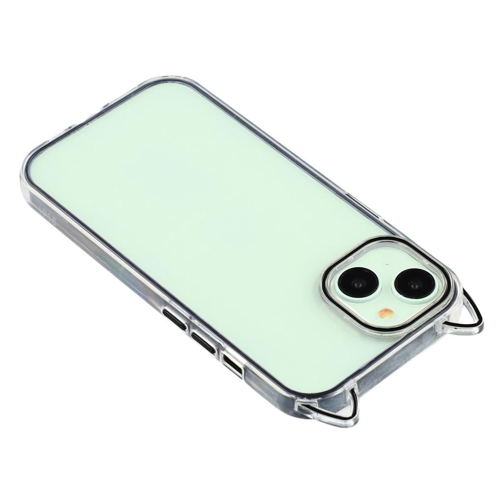 For iPhone 14 Case Cat Ear Design TPU + Acrylic Clear Phone Back Cover