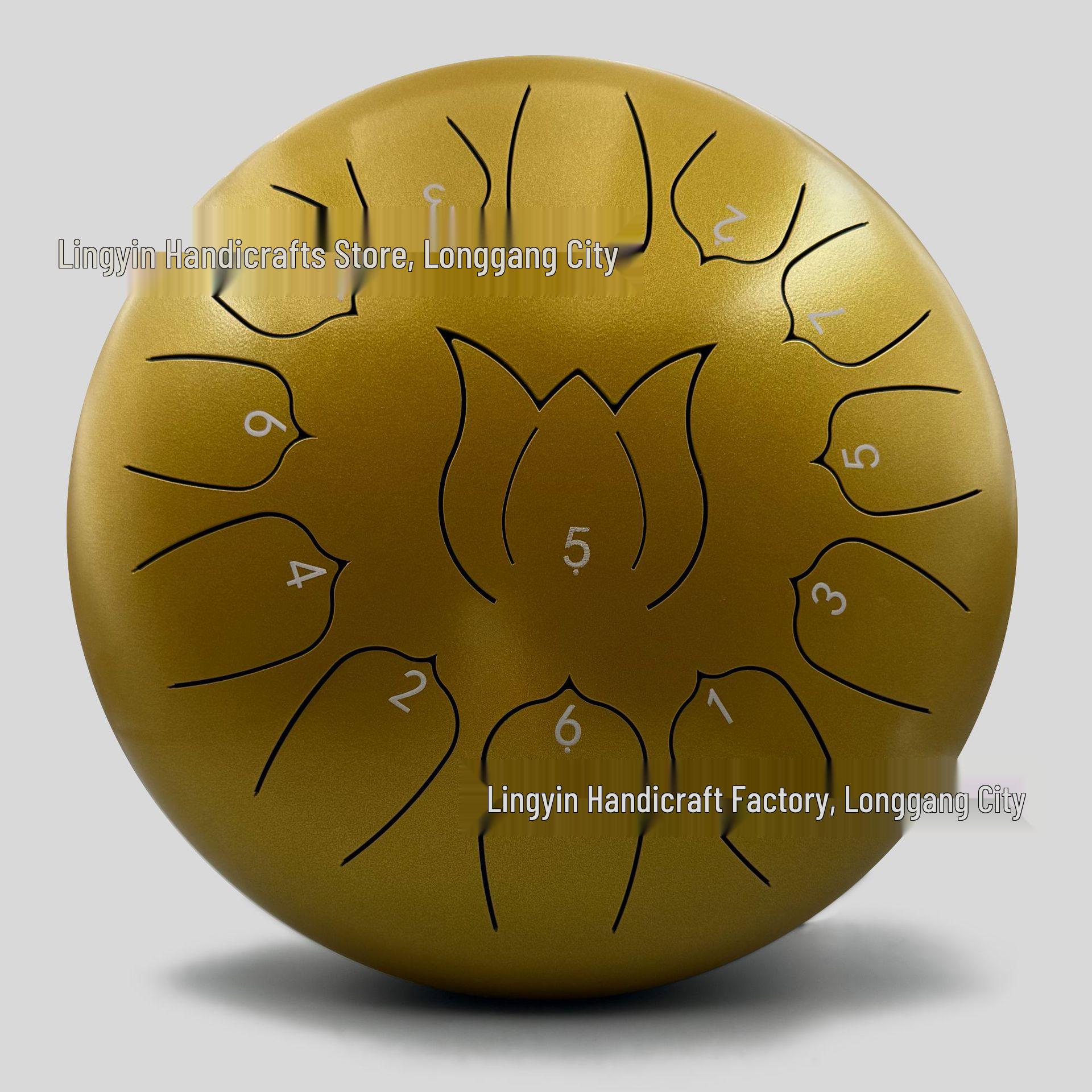 Chinese Style 13-Tone Lotus Steel Tongue Drum (12-inch): Ethereal Children s Educational Percussion Instrument