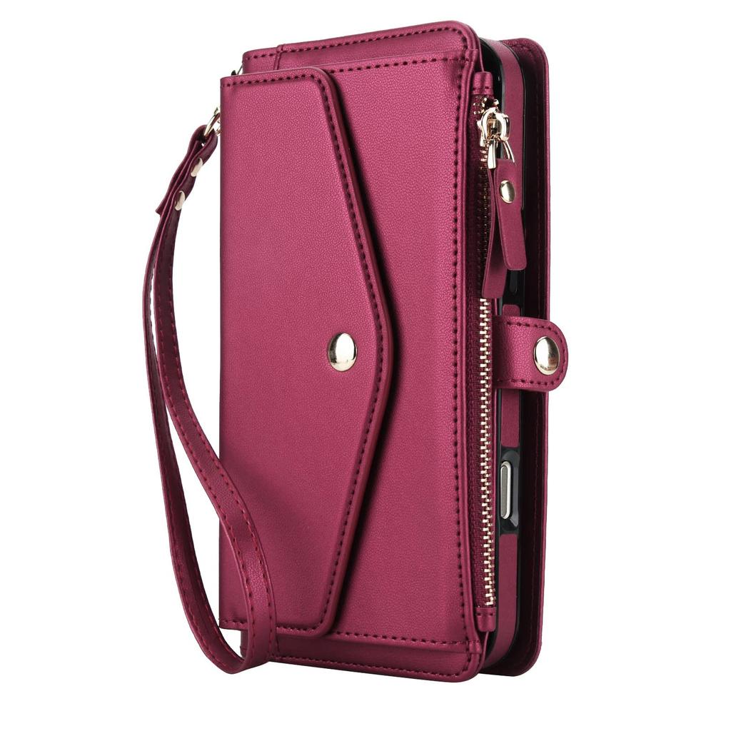 Per Custodia Portafoglio iPhone 17 Pro Max/Air/17 Pro, Porta Carte con Blocco RFID, Cover Magnetica Staccabile per Telefono con Tracolla