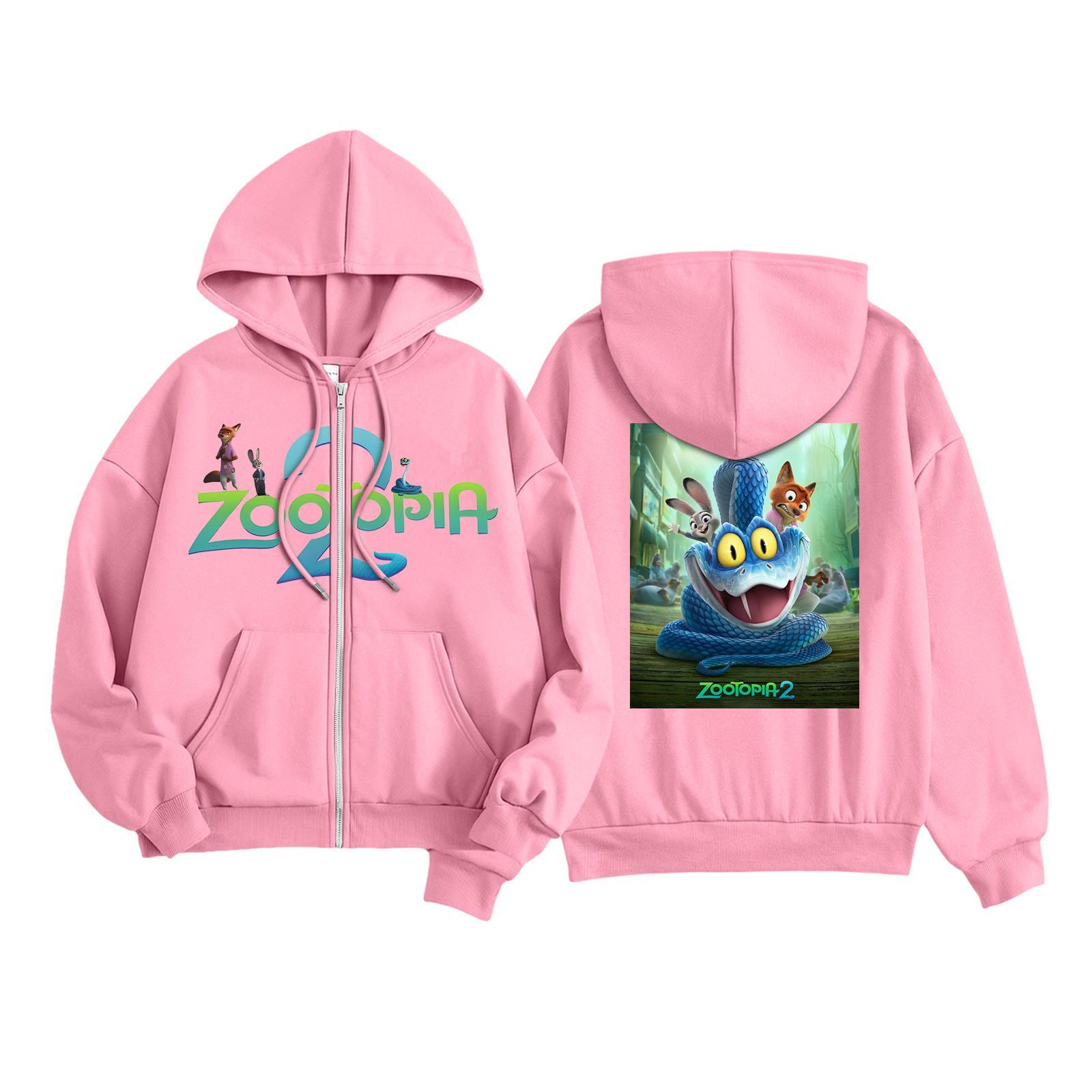 

Дитяча повсякденна модна куртка з капюшоном на блискавці з довгими рукавами з принтом 100 рожевий