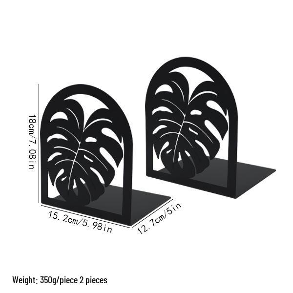 Creative Wrought Iron Metal Book Storage Rack and Personalized Hollowed-Out Bookends